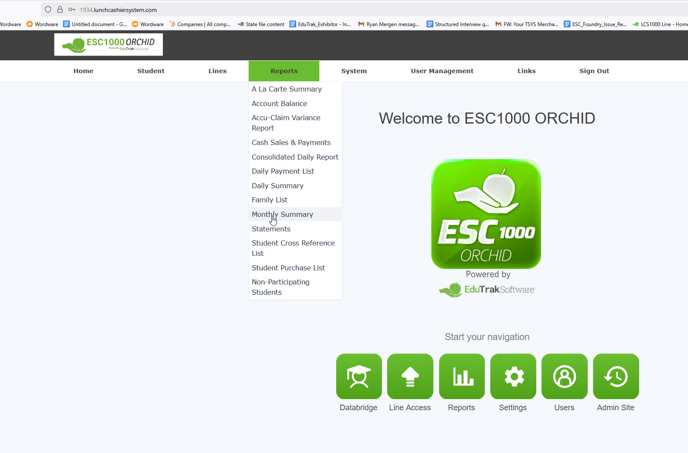 esc home page monthly summar